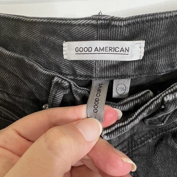 Good American Womens Good Curve Skinny Jeans Size 2 Black Denim Hi Rise Stretch - Picture 7 of 12